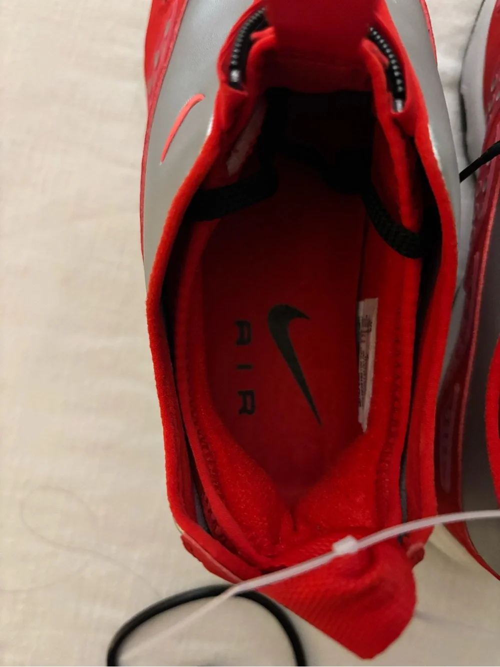 Nike Silver and Red Slip-On Athletic Sneakers